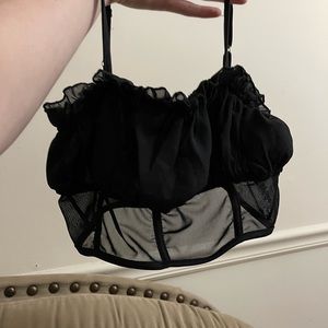 Boutique black mesh tank